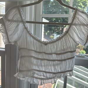 Free People White Crop Top, Medium